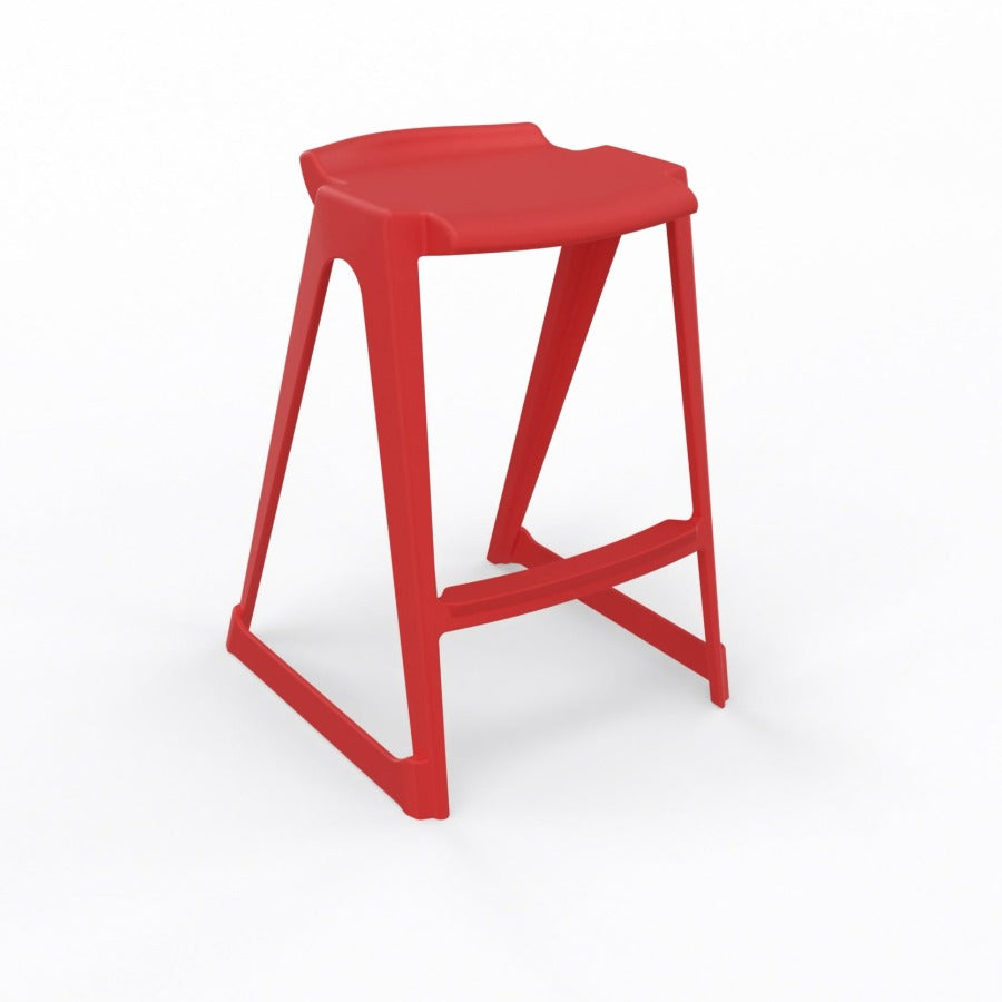 En One Stool Poly Cherry Red
