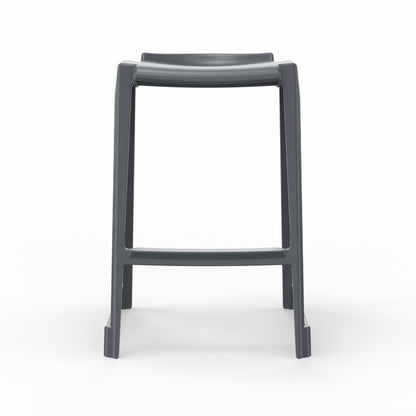 En One Stool Poly Night Grey Front View