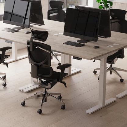 Air Scalloped Edge Height Adjustable Office Desk