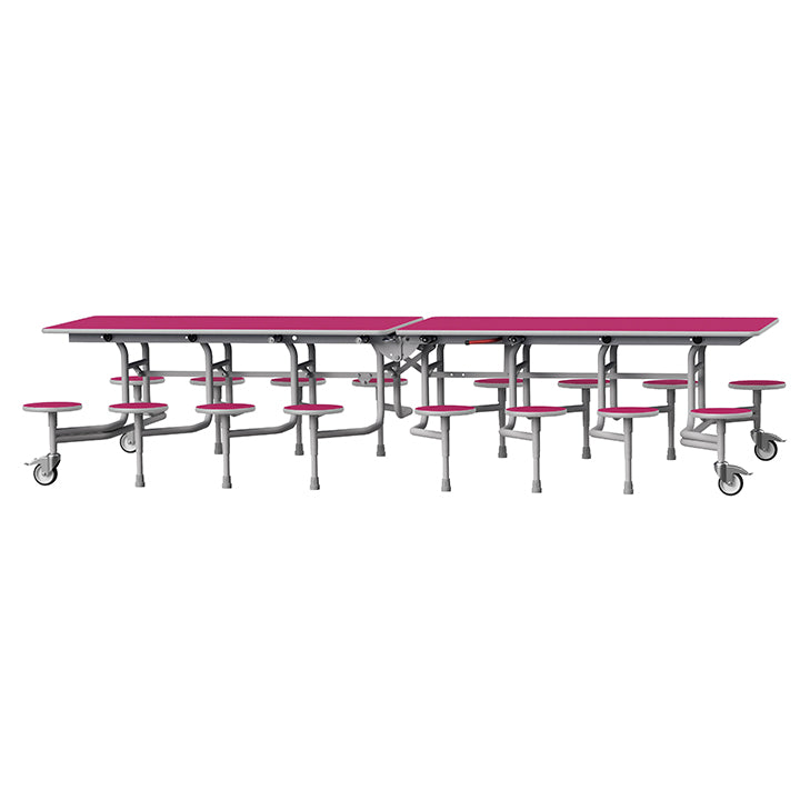 GoRoll Folding Table 10ft with 16 Stools 640mm high (Early years)