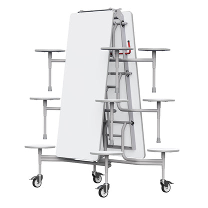 GoRoll Folding Table 10ft with 12 Stools GP15 White