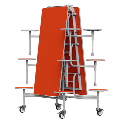 GoRoll Folding Table 10ft with 12 Stools GP42 Orange
