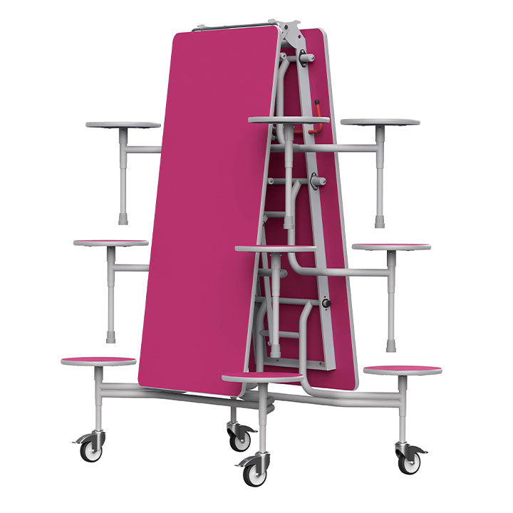 GoRoll Folding Table 10ft with 12 Stools GP46 Fuchsia