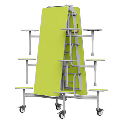 GoRoll Folding Table 10ft with 12 Stools GP63 Acid Green