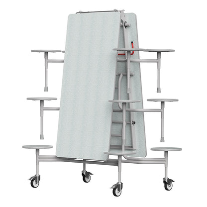 GoRoll Folding Table 10ft with 12 Stools GP64 Snow Grit