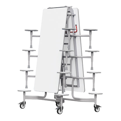 GoRoll Folding Table 10ft with 16 Stools 640mm high (Early years) GP15 White