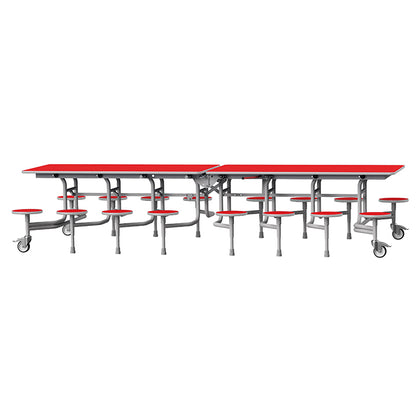 GoRoll Folding Table 10ft with 16 Stools 640mm high (Early years) GP43 Poppy Red