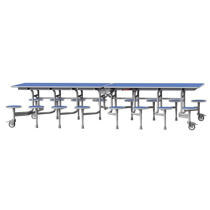 GoRoll Folding Table 10ft with 16 Stools 640mm high (Early years) GP44 Azure Blue 1
