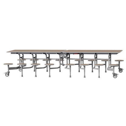 GoRoll Folding Table 10ft with 16 Stools 640mm high (Early years) GP72 Mocha 1
