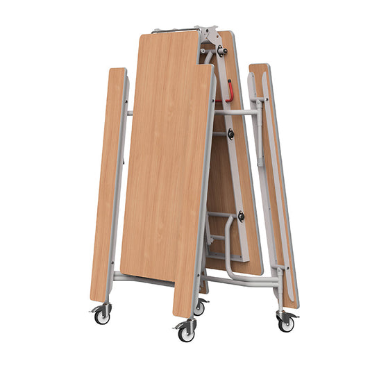 GoRoll Folding Table 10ft with Fixed Benches GP38 Beech