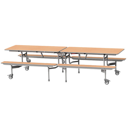GoRoll Folding Table 10ft with Fixed Benches GP38 Beech 1