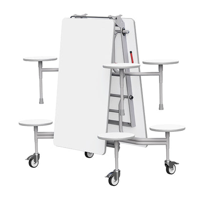 GoRoll Folding Table 8ft with 8 Stools GP15 White