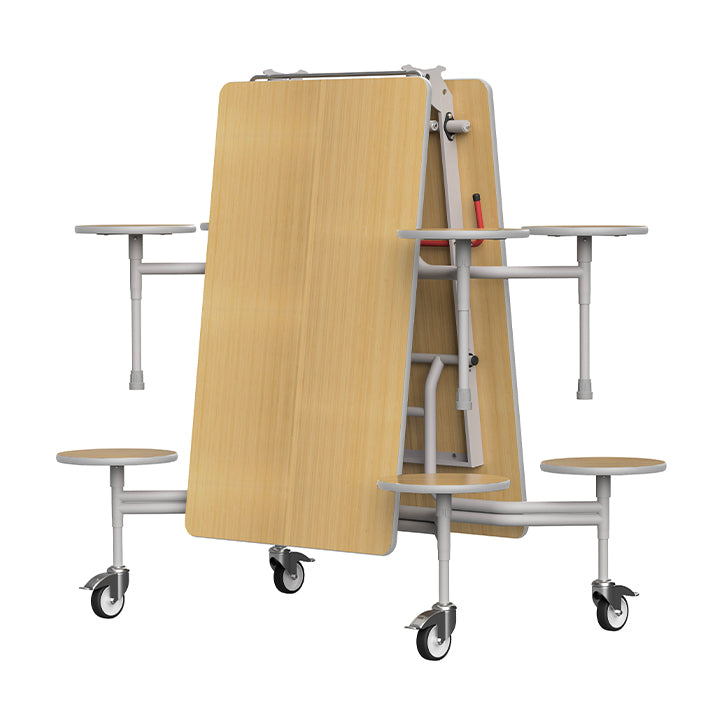 GoRoll Folding Table 8ft with 8 Stools GP36 Oak