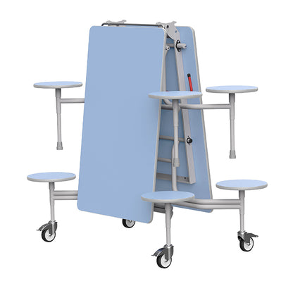 GoRoll Folding Table 8ft with 8 Stools GP41 Powder Blue