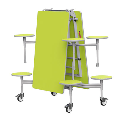 GoRoll Folding Table 8ft with 8 Stools GP63 Acid Green