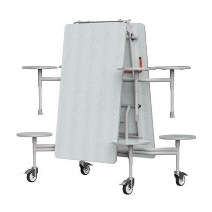 GoRoll Folding Table 8ft with 8 Stools GP64 Snow Grit
