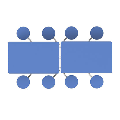 GoRoll Folding Table 8ft with 8 Stools top view GP44 Azure Blue