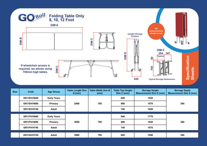 GoRoll Folding Table 10ft
