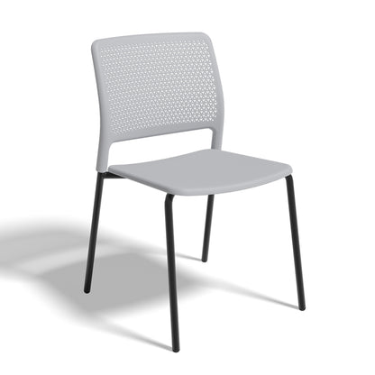 Grafton Stacking 4 Leg Chair on glides cool grey seat and back with black frame