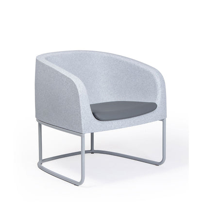Gummy Bear Metal Frame Leg Outdoor Chair Grey Melange with Seat Pad