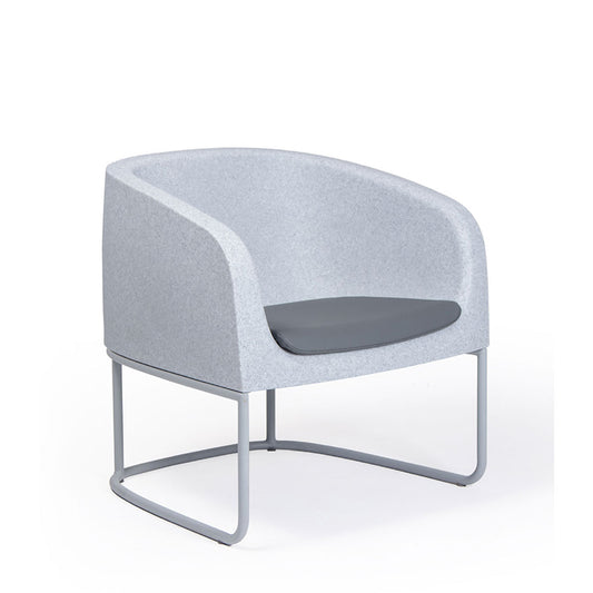 Gummy Bear Metal Frame Leg Outdoor Chair Grey Melange with Seat Pad