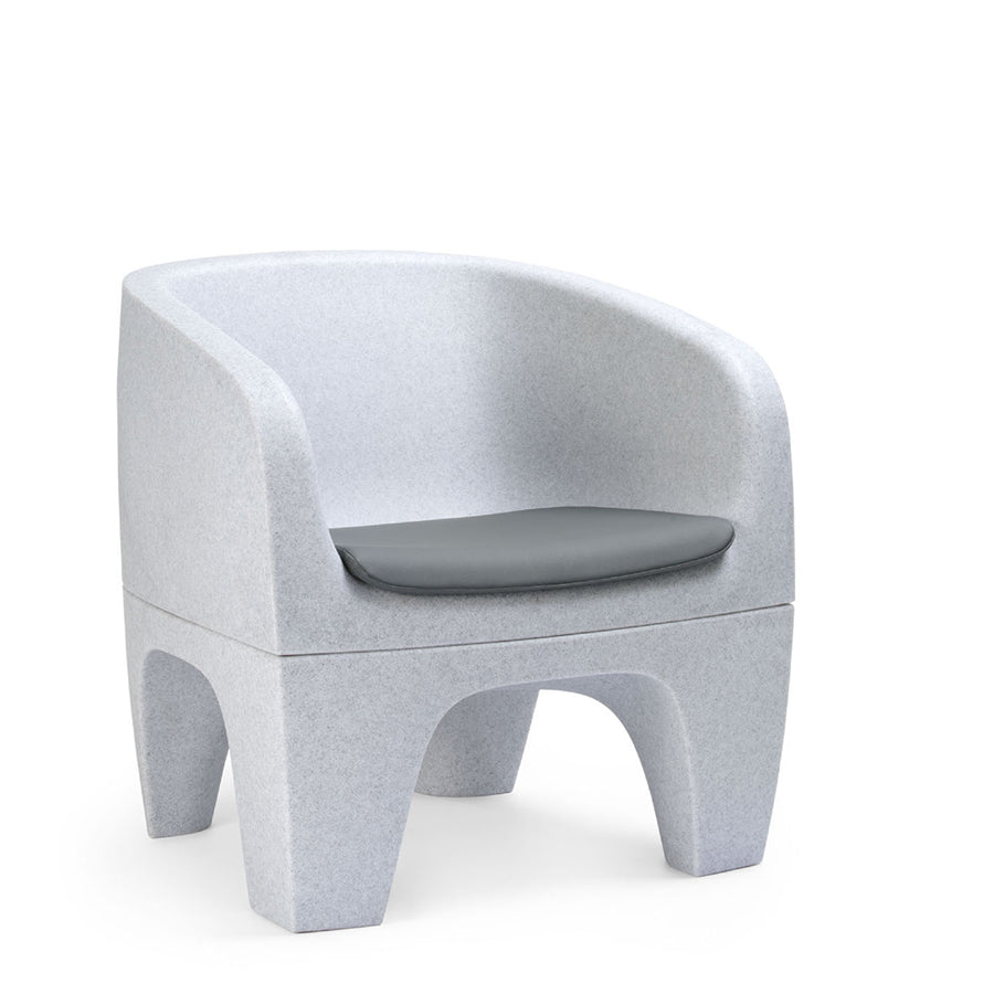 Gummy Bear Moulded Leg Outdoor Chair Grey Melange with Seat Pad