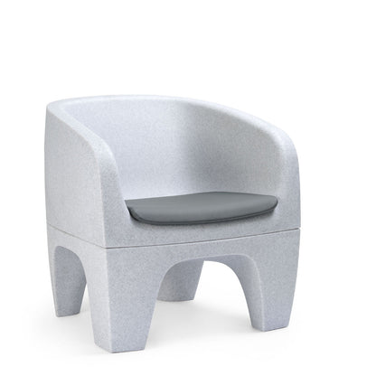Gummy Bear Moulded Leg Outdoor Chair Grey Melange with Seat Pad