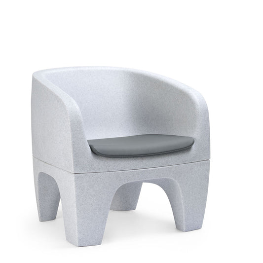 Gummy Bear Moulded Leg Outdoor Chair Grey Melange with Seat Pad
