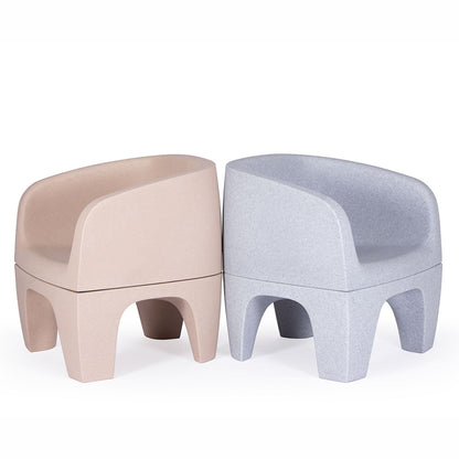 Gummy Bear Moulded Leg Outdoor Chair Grey and Beige Melange Side by Side