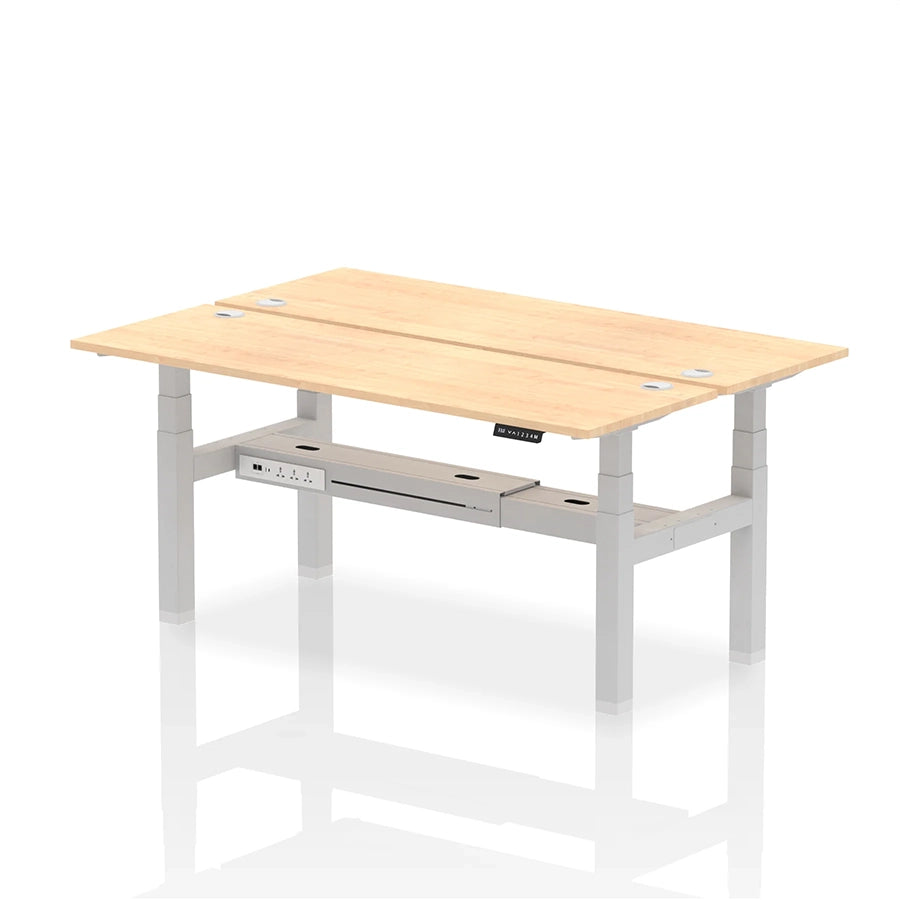 Air Back-to-Back Slimline Height Adjustable Bench Desk - 2 Person