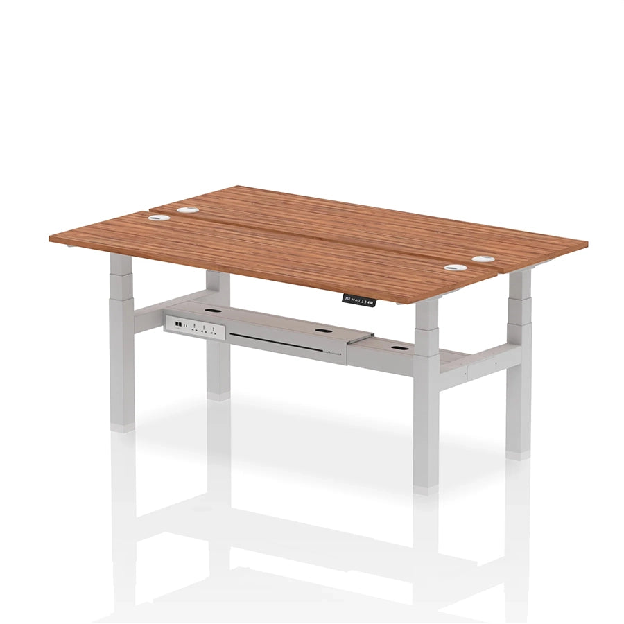 Air Back-to-Back Slimline Height Adjustable Bench Desk - 2 Person