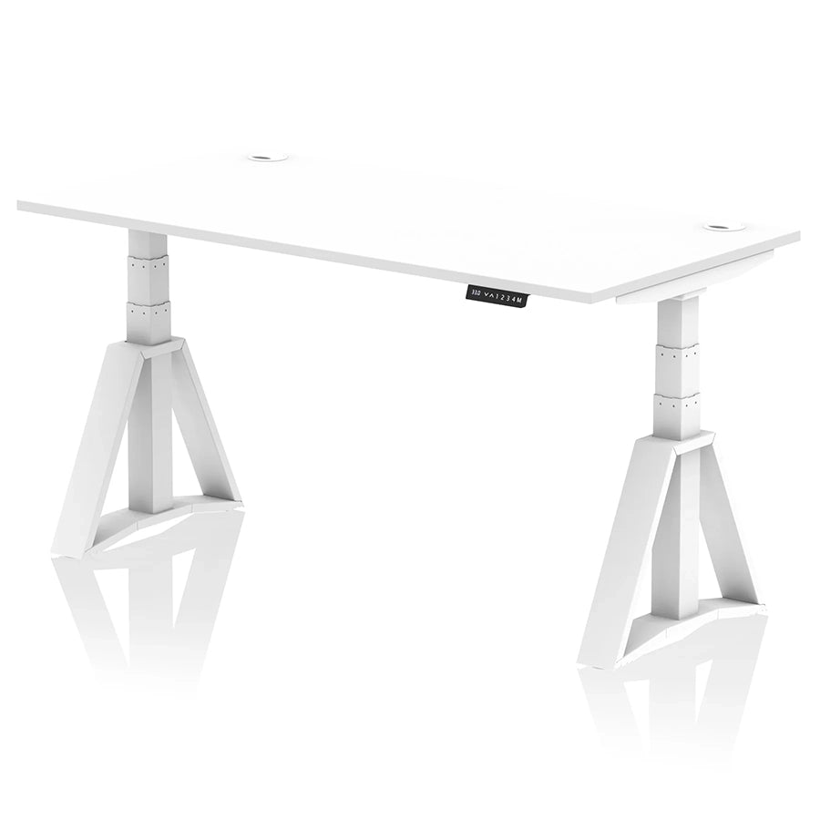 Air Height Adjustable Desk With Cable Ports With Piste Foot