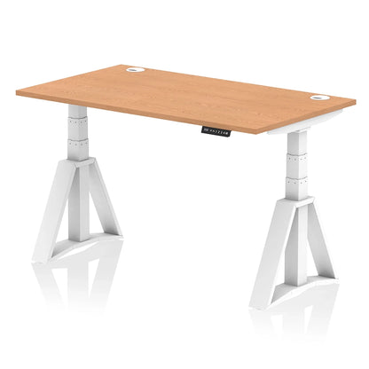Air Height Adjustable Desk With Cable Ports With Piste Foot