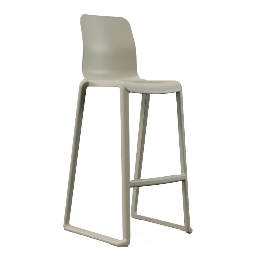Hatton One Piece High Back Stool Ash Grey