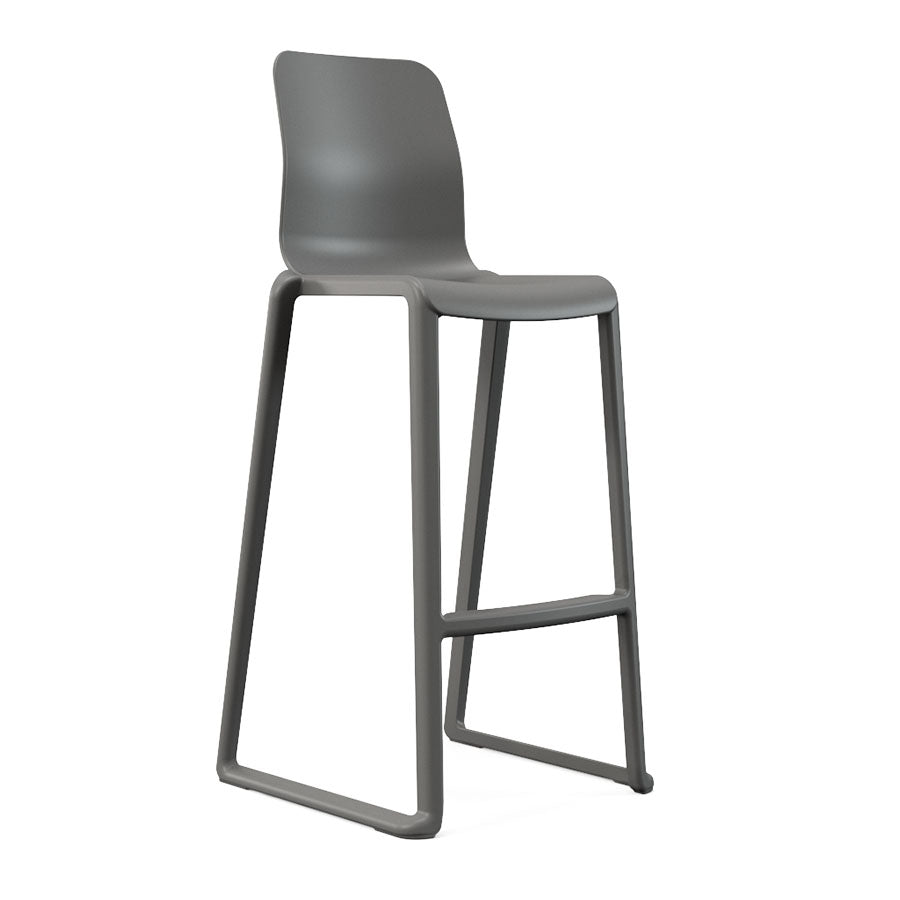 Hatton One Piece High Back Stool Iron Grey