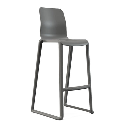 Hatton One Piece High Back Stool Iron Grey
