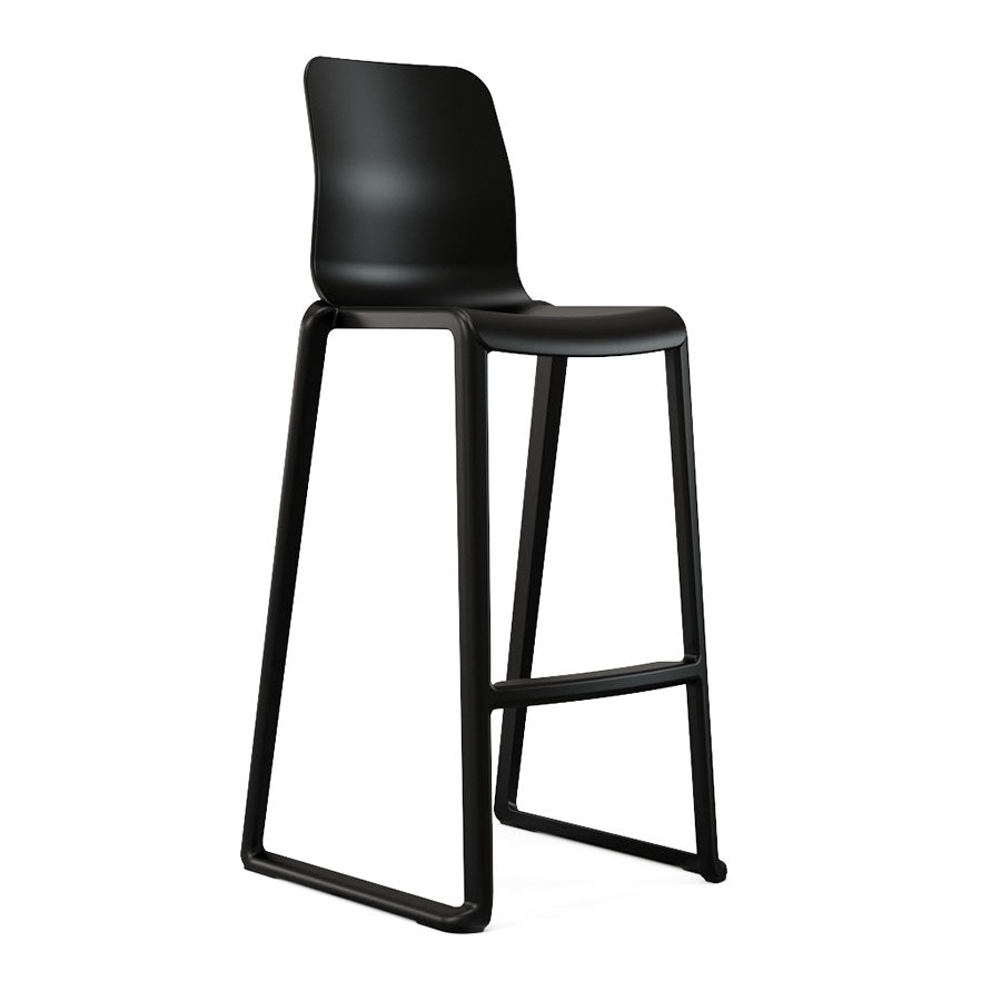 Hatton One Piece High Back Stool Jet Black