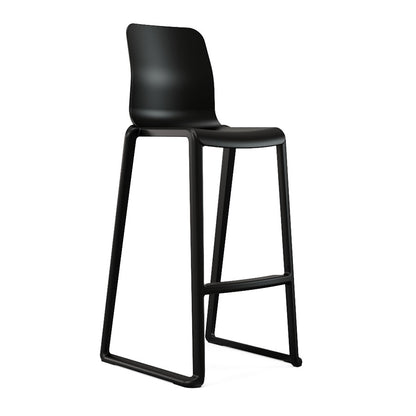 Hatton One Piece High Back Stool Jet Black