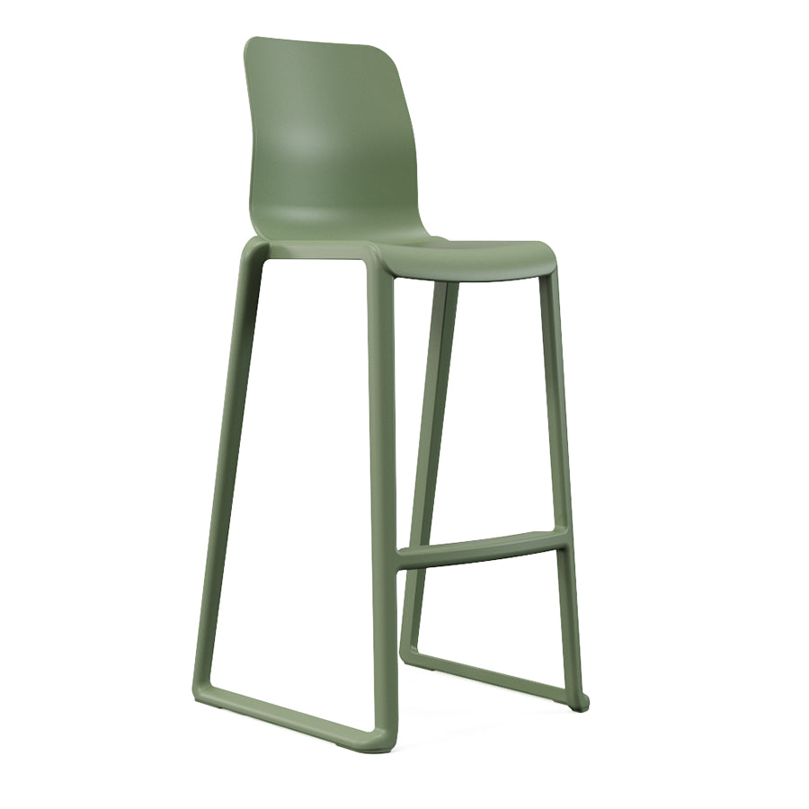 Hatton One Piece High Back Stool Moss Green