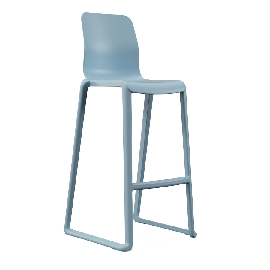 Hatton One Piece High Back Stool Powder Blue