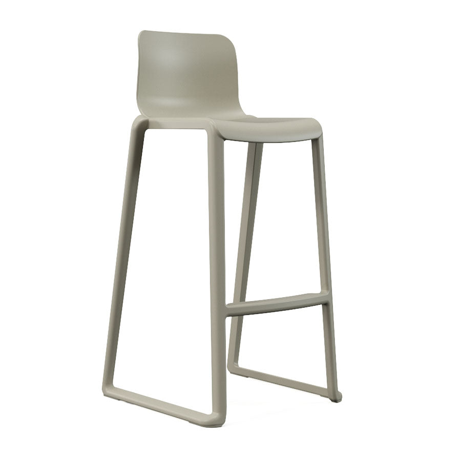 Hatton One Piece Midi Back Stool Ash Grey