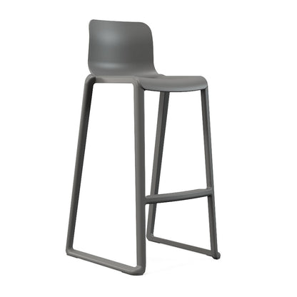 Hatton One Piece Midi Back Stool Iron Grey