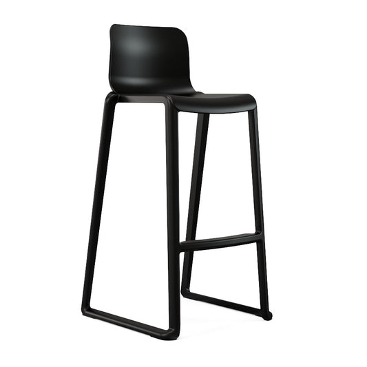 Hatton One Piece Midi Back Stool Jet Black