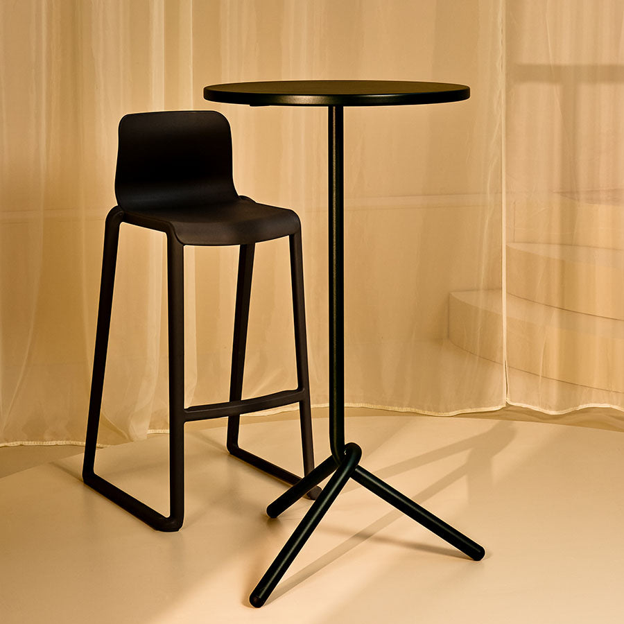 Hatton One Piece Midi Back Stool Jet Black Lifestyle Image