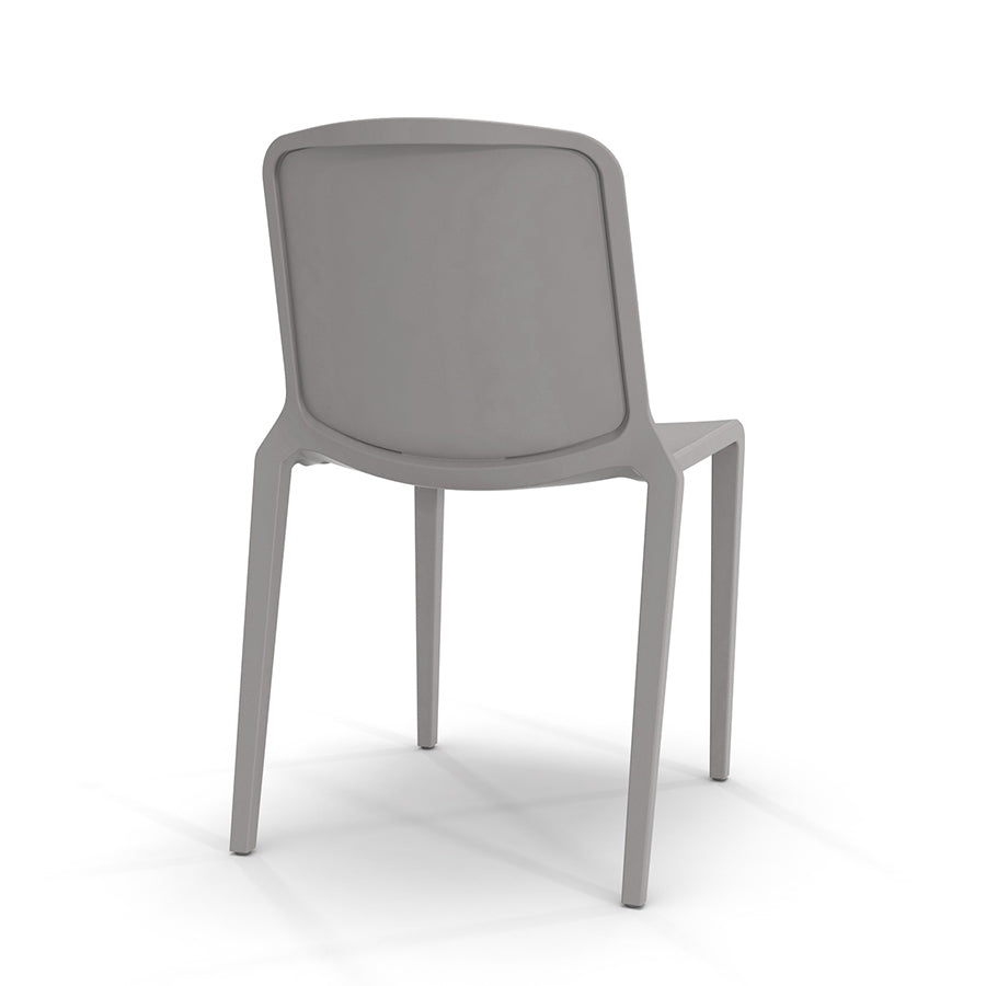 Hatton One Piece Stacking Chair Ash Grey Back View