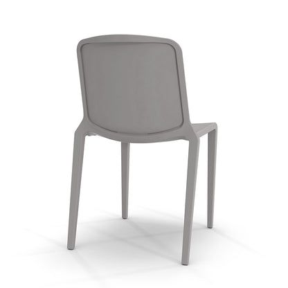 Hatton One Piece Stacking Chair Ash Grey Back View