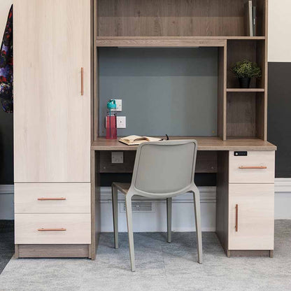 Hatton One Piece Stacking Chair Ash Grey Student Desk Lifestyle Image