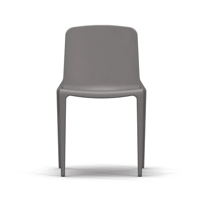 Hatton One Piece Stacking Chair Iron Grey Front View