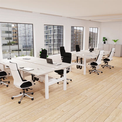 Air Back-to-Back Height Adjustable Bench Desk - 4 Person