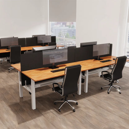 Air Back-to-Back Height Adjustable Bench Desk - 4 Person